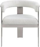 Romeo Dining Chairs Set of 2 - Elegant Upholstered Design with Brushed Chrome Frame for Modern Style