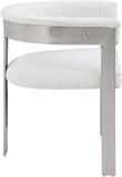 Romeo Dining Chairs Set of 2 - Elegant Upholstered Design with Brushed Chrome Frame for Modern Style