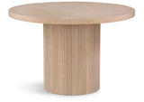 Belinda Dining Table - Stylish Round Solid Wood Design with Fluted Base for Contemporary Spaces
