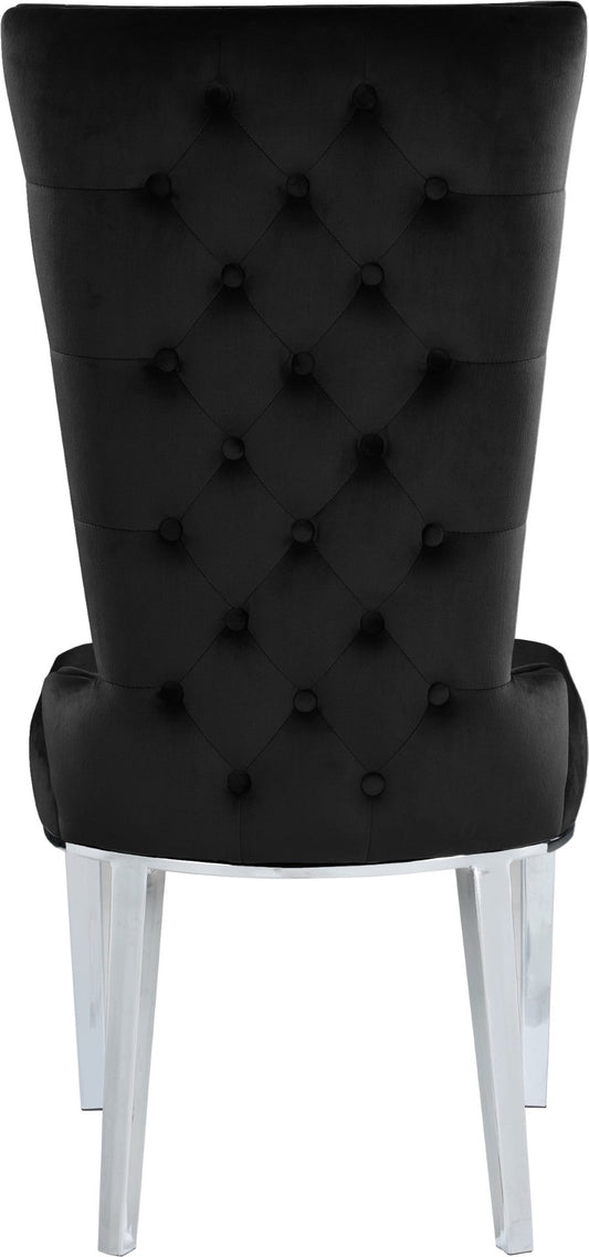 Serafina Velvet Dining Chair Set of 2 - Luxurious Upholstery with Chrome Legs & Regal Design