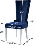 Serafina Velvet Dining Chair Set of 2 - Luxurious Upholstery with Chrome Legs & Regal Design