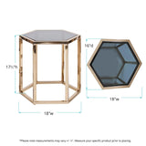 Hexagonal Gold Stainless Steel Table Set