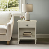 European Country Style Farmhouse Classic Nightstand, Cream
