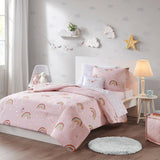 Pink Rainbow Complete Comforter and Sheet Set/Coverlet Set