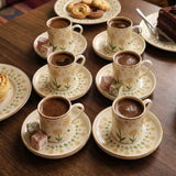 Yellow Daisy Gold Rim Espresso Cup & Saucer Set