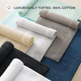 3000 Gsm Reversible Cotton Tufted Bath Rug, Charcoal