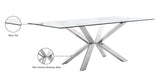 Juno Contemporary Dining Table - Elegant Glass Top with Chrome Stainless Steel Base, 78" Wide