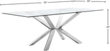 Juno Contemporary Dining Table - Elegant Glass Top with Chrome Stainless Steel Base, 78" Wide