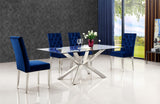 Juno Contemporary Dining Table - Elegant Glass Top with Chrome Stainless Steel Base, 78" Wide