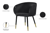 Louise Contemporary Dining Chair - Luxurious Upholstered Seat with Stylish Metal Legs and Gold Tips
