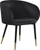 Louise Contemporary Dining Chair - Luxurious Upholstered Seat with Stylish Metal Legs and Gold Tips