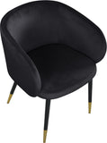 Louise Contemporary Dining Chair - Luxurious Upholstered Seat with Stylish Metal Legs and Gold Tips