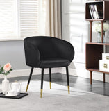Louise Contemporary Dining Chair - Luxurious Upholstered Seat with Stylish Metal Legs and Gold Tips