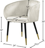 Louise Contemporary Dining Chair - Luxurious Upholstered Seat with Stylish Metal Legs and Gold Tips