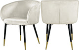 Louise Contemporary Dining Chair - Luxurious Upholstered Seat with Stylish Metal Legs and Gold Tips