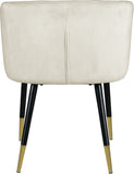 Louise Contemporary Dining Chair - Luxurious Upholstered Seat with Stylish Metal Legs and Gold Tips
