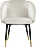 Louise Contemporary Dining Chair - Luxurious Upholstered Seat with Stylish Metal Legs and Gold Tips