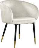 Louise Contemporary Dining Chair - Luxurious Upholstered Seat with Stylish Metal Legs and Gold Tips