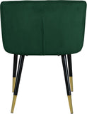 Louise Contemporary Dining Chair - Luxurious Upholstered Seat with Stylish Metal Legs and Gold Tips