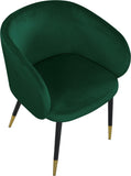 Louise Contemporary Dining Chair - Luxurious Upholstered Seat with Stylish Metal Legs and Gold Tips