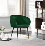 Louise Contemporary Dining Chair - Luxurious Upholstered Seat with Stylish Metal Legs and Gold Tips
