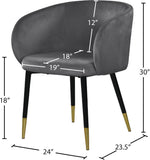 Louise Contemporary Dining Chair - Luxurious Upholstered Seat with Stylish Metal Legs and Gold Tips