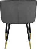 Louise Contemporary Dining Chair - Luxurious Upholstered Seat with Stylish Metal Legs and Gold Tips
