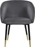 Louise Contemporary Dining Chair - Luxurious Upholstered Seat with Stylish Metal Legs and Gold Tips