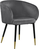 Louise Contemporary Dining Chair - Luxurious Upholstered Seat with Stylish Metal Legs and Gold Tips