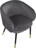 Louise Contemporary Dining Chair - Luxurious Upholstered Seat with Stylish Metal Legs and Gold Tips
