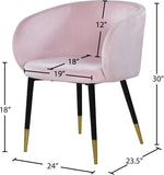 Louise Contemporary Dining Chair - Luxurious Upholstered Seat with Stylish Metal Legs and Gold Tips