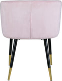 Louise Contemporary Dining Chair - Luxurious Upholstered Seat with Stylish Metal Legs and Gold Tips