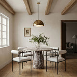 Axis - Linen Textured Beige Fabric Upholstered Dining Chair (Set of 2)