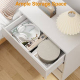Wide Nightstand with 3 Drawers, Modern Chest of Drawers