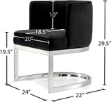 Gianna Velvet Dining Chair - Contemporary Retro Design with Plush Comfort and Stunning Gold Base