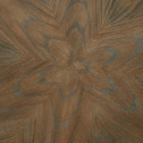 Hand Carved Base Reclaimed Round Accent Table, Black