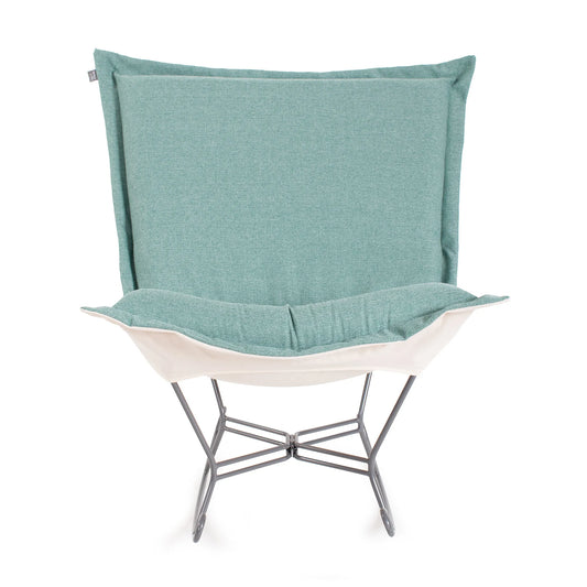 Scroll Puff Rocker Sterling Breeze Titanium Frame
