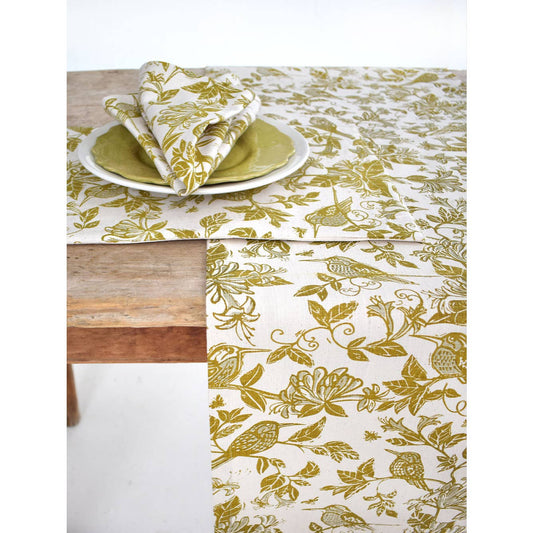French Home Honeysuckle Table Runner - Chartreuse