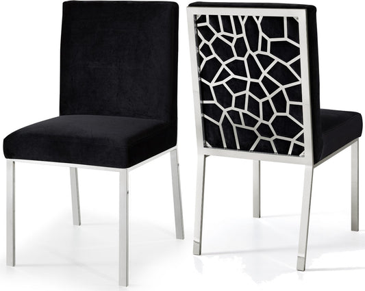 Opal Contemporary Dining Chair Set – Plush Velvet Seating with Sculptural Design for Stylish Dining