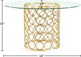 Opal Glass Contemporary Dining Table – Modern Geometric Design with Durable Metal and Elegant Finish