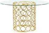 Opal Glass Contemporary Dining Table – Modern Geometric Design with Durable Metal and Elegant Finish