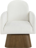 Marlowe - Linen Textured Fabric Upholstered Swivel Accent Chair - Stained Brown