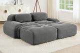 MIA 82'' Loveseat with 2 Ottomans