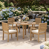 4-Seater All Weather Acacia Wood Patio Dining Set
