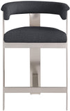 Romeo Counter Stool Set of 2 - Chic Contemporary Design with Brushed Chrome Frame for Dining Elegance