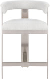 Romeo Counter Stool Set of 2 - Chic Contemporary Design with Brushed Chrome Frame for Dining Elegance