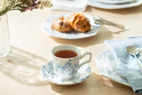 Blue Rose Octagonal Porcelain Cup & Saucer, 6oz