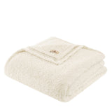 Berber Sherpa Bedding Blanket, Ivory