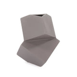 Taupe Ceramic Cubic Vase Small