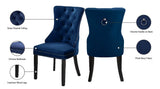 Nikki Plush Upholstered Contemporary Dining Chair Set - Stylish Chrome Nailheads and Espresso Legs